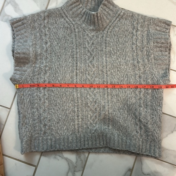 Pink Rose Gray Cowl Neck Cable Knit Sweater - Picture 4 of 5